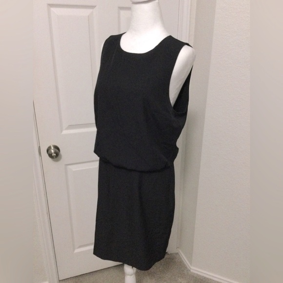 Banana Republic Factory SCULPTED BLOUSANT-WAIST MINI DRESS Black Size 12P - Picture 6 of 10